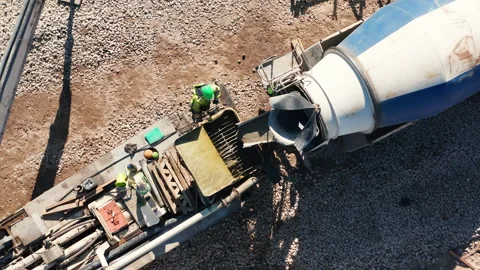 Construction worker team pouring wet Stock Footage 306398042