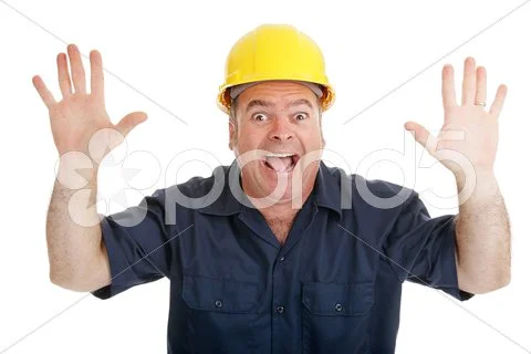 Construction Worker Terrified Stock Photos
