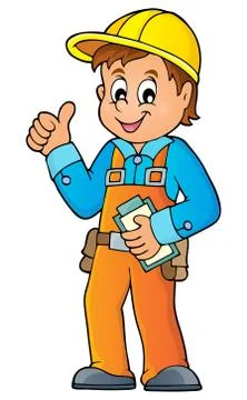 Construction worker theme image - eps10 vector illustration. Illustrazione stock