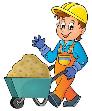 Construction worker theme image - eps10 vector illustration. Stock Illustration