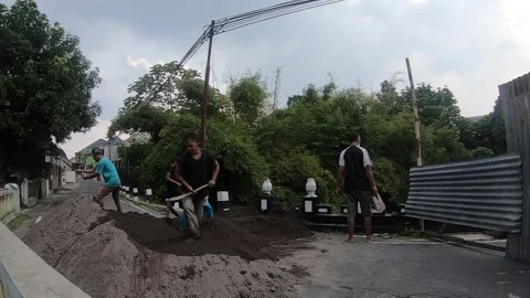 Construction worker timelapse video Stock Footage 243209085