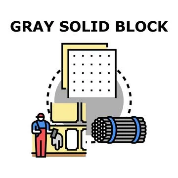 Construction worker using gray solid block materials Stock Illustration