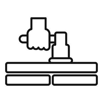 Construction worker using jackhammer on concrete surface Illustrazione stock