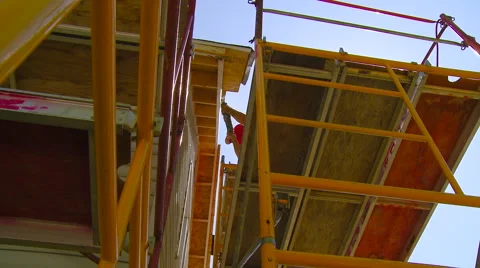 Construction worker using saber saw Stock Footage 57715038