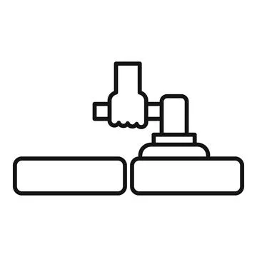 Construction worker using surface planer for wood planing Illustrazione stock