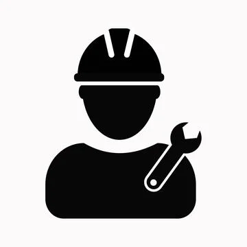 Construction worker vector icon. High quality black style vector icons Stock Illustration