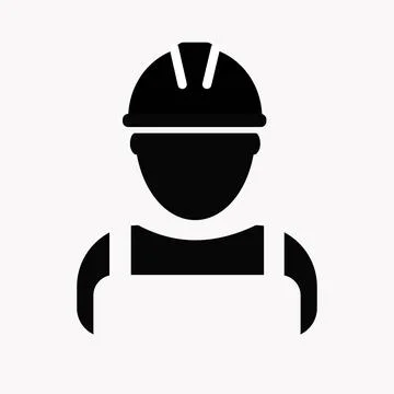 Construction worker vector icon. High quality black style vector icons Stock Illustration