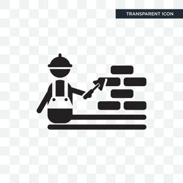Construction worker vector icon isolated on transparent background, Construct Illustrazione stock gratuita