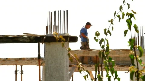 Construction Worker Walking Stock Footage 774604