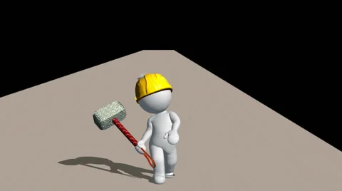 Construction Worker, Walking on Roadway (Looping) Video stock 55199201