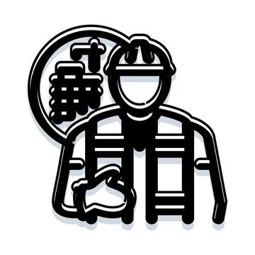Construction worker wearing hard hat and safety vest Stock Illustration
