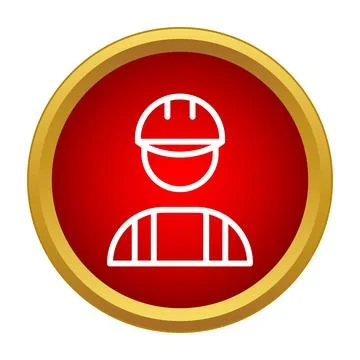 Construction worker wearing hard hat safety symbol Stock Illustration
