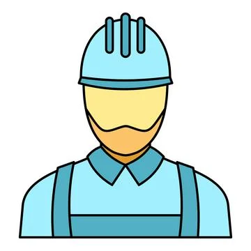 Construction worker wearing hard hat and uniform Stock Illustration