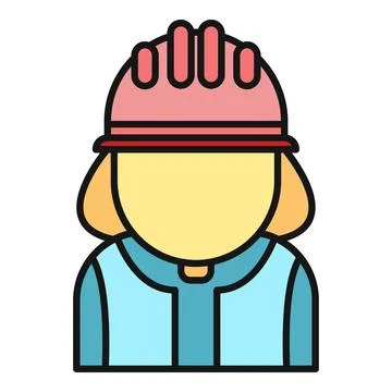 Construction worker wearing hard hat safety equipment avatar Stock Illustration