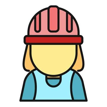 Construction worker wearing hard hat safety icon Stock Illustration