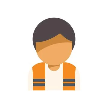 Construction worker wearing orange safety vest avatar icon Stockillustratie
