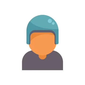 Construction worker wearing protective helmet flat icon avatar イラスト素材