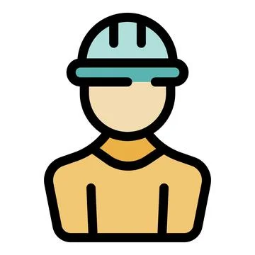 Construction worker wearing protective helmet and shirt Stock Illustration