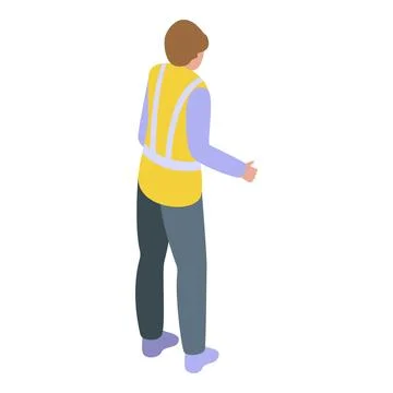 Construction worker wearing safety vest giving instructions Stock Illustration
