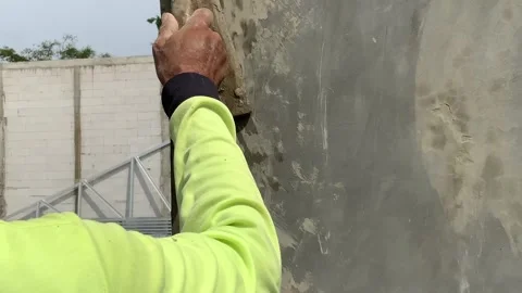 Construction Worker Wearing Traditional Conical Hat at Site Stock Footage 334533544