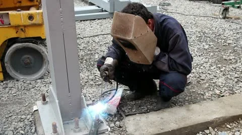 Construction Worker Welding Stock Footage 11153088