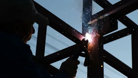 Construction Worker Welding Video stock 222817468