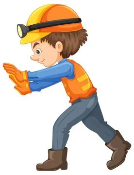 A Construction Worker on White Background Stock Illustration