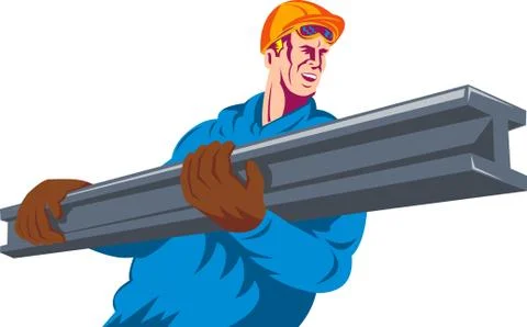 Construction worker at work Stock Illustration