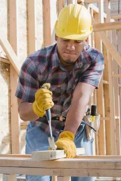 Construction Worker At Work Stock Photos