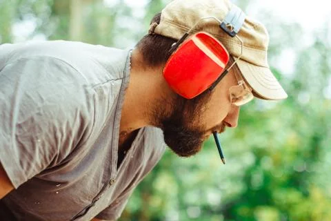 Construction worker at work Stock Photos