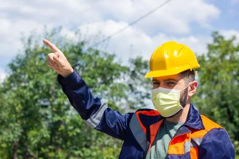 Construction worker in work Stockfoto's