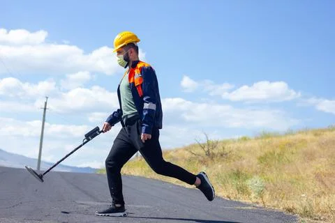 Construction worker in work Stockfoto's