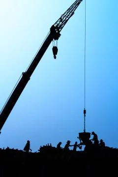 Construction worker working on a construction site Stock Photos