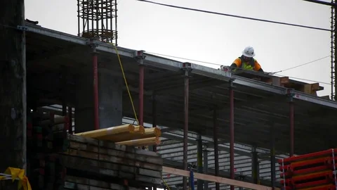 Construction Worker Working Up High 2 動画素材 83147666