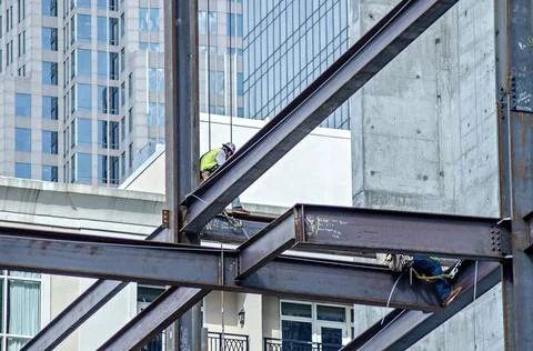 Construction worker working on highrise building construction worker worki... Stock Photos