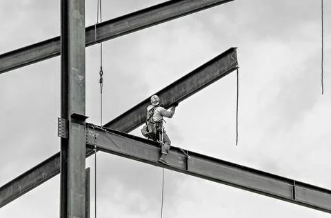 Construction worker working on highrise building construction worker worki... Stock Photos