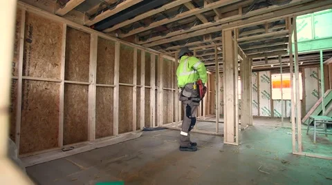 Construction worker working on job site Stock Footage 48771831