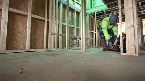 Construction worker working on job site Stock Footage 48771926