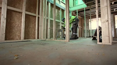 Construction worker working on job site Stock Footage 48771997