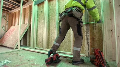 Construction worker working on job site Stock Footage 48772050