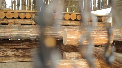 Construction worker is working with wooden beam Stock Footage 65414341