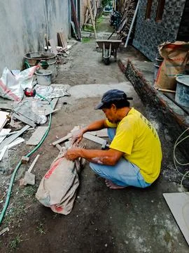 Construction workers are cleaning Stock Photos