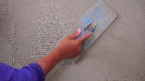 Construction workers are plastering  Stock Footage 112948872