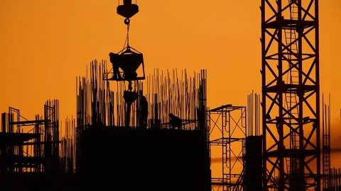 Construction workers are working on the construction site Stock Footage 138991836