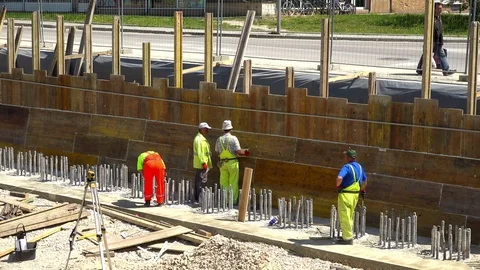 Construction workers are working for a subway Stockbeeldmateriaal 89174809