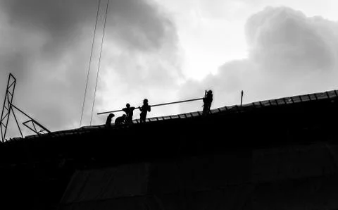 Construction workers in Bangkok, thailand Foto stock