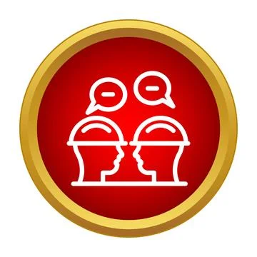 Construction workers brainstorming communication speech bubble icon Illustrazione stock