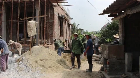 Construction workers build Stock Footage 49715749