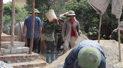 Construction workers build Stock Footage 49715754