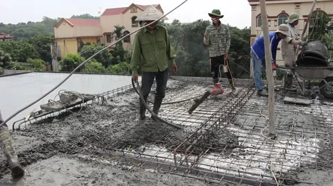 Construction workers build Stock Footage 49716069